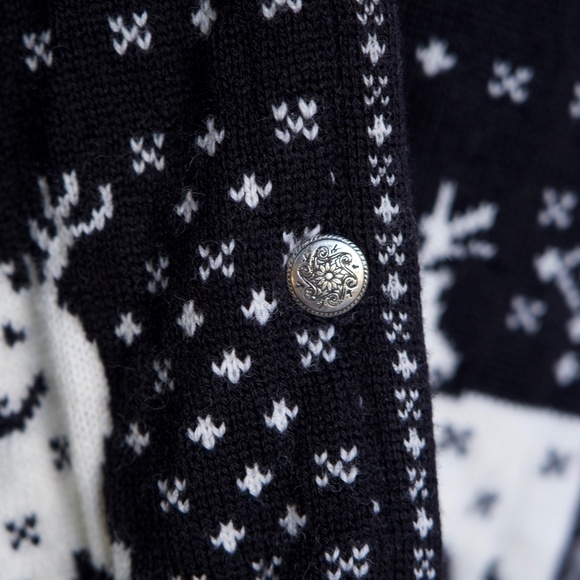 Vintage Pendleton 100% Virgin Wool Reindeer Snowflake Cardigan Sweater Woman's L - Picture 6 of 17